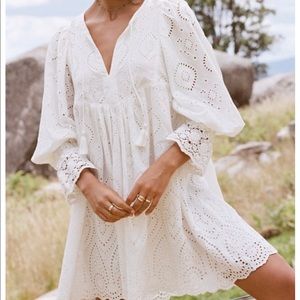 Spell Dylan Smock Dress White